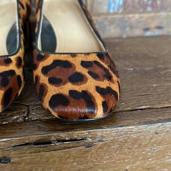 Nurture Brayatwo Calf Hair Leopard Print Block Heels Size 6.5 - Picture 3 of 10